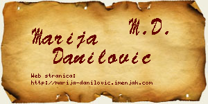 Marija Danilović vizit kartica
